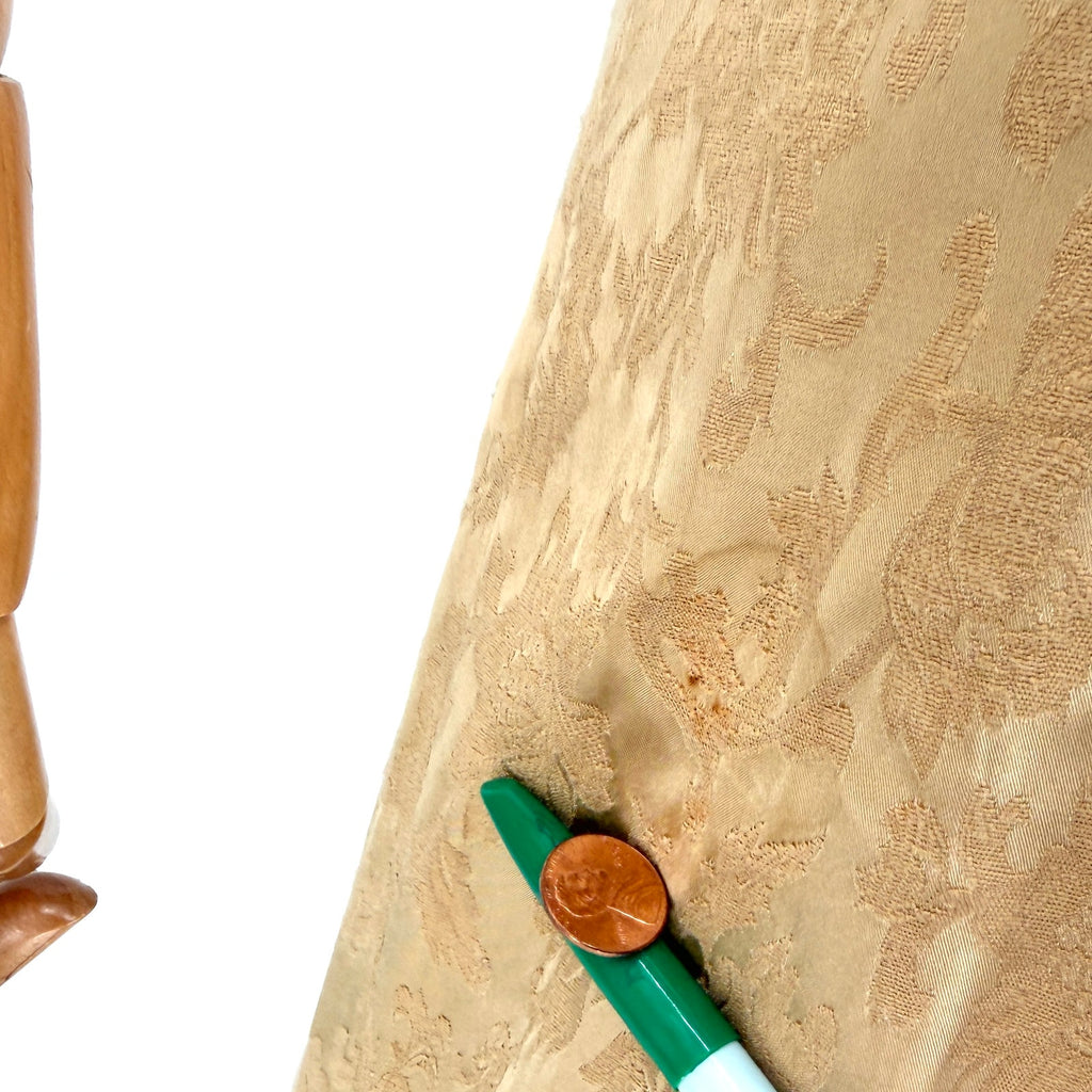 Vintage Y2K Yumi Mazao Paris Gold Floral Brocade Cheongsam Maxi Dress