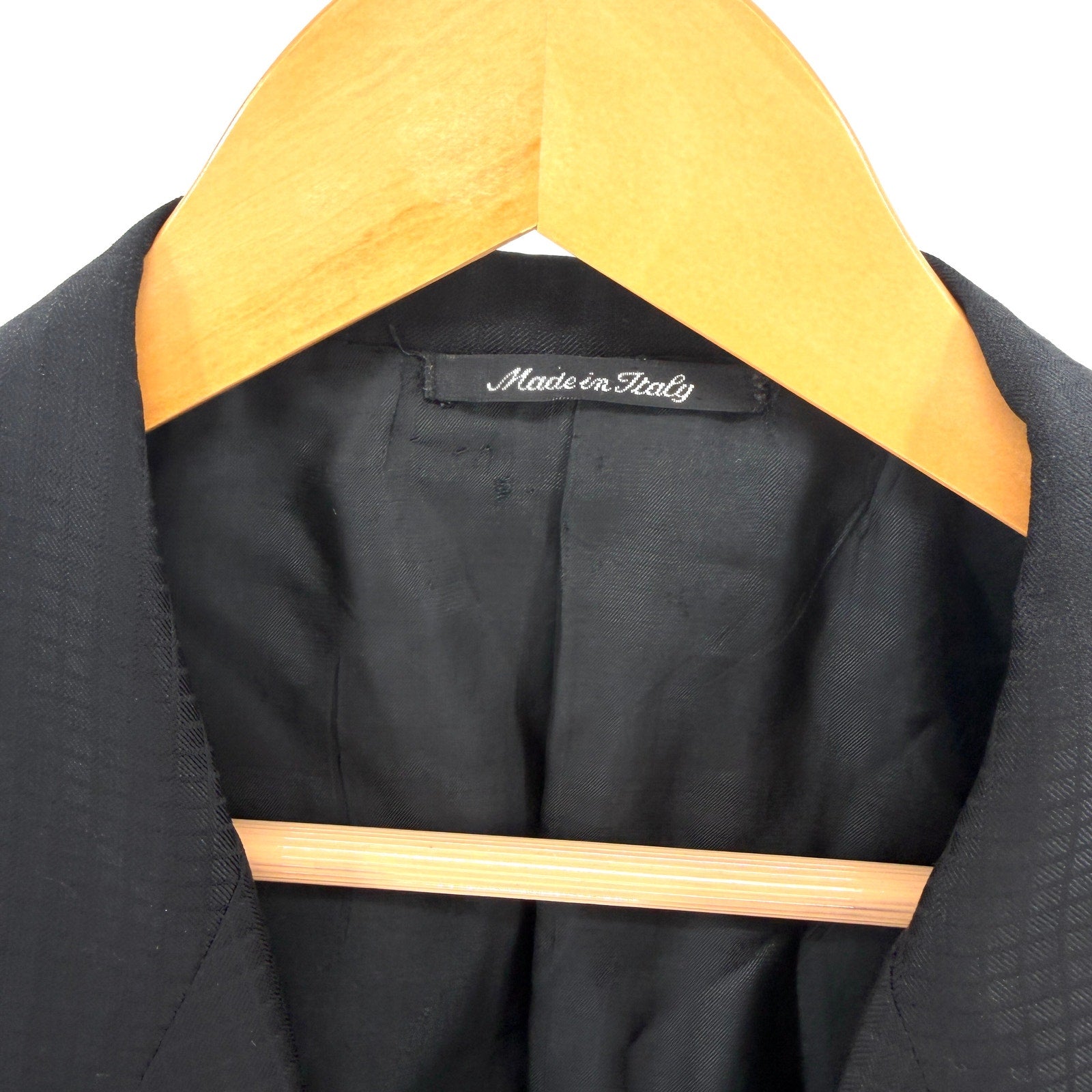 Vintage 90s Duemila by Sandro Zanella Black Textured Double Breasted Blazer