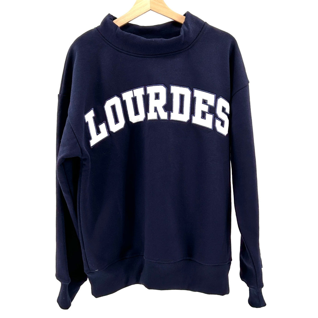DieHards Lourdes Navy Collegiate Appliqué Catholic School Sweatshirt