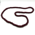 Vintage 90s Deep Red Garnet Woven Seed Bead Continuous Strand Necklace