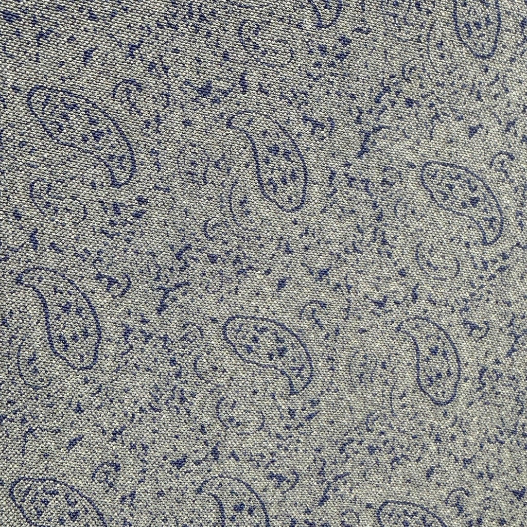 Vintage 80s Calvin Klein Indigo Blue 100% Silk Paisley Italo-Preppy Necktie