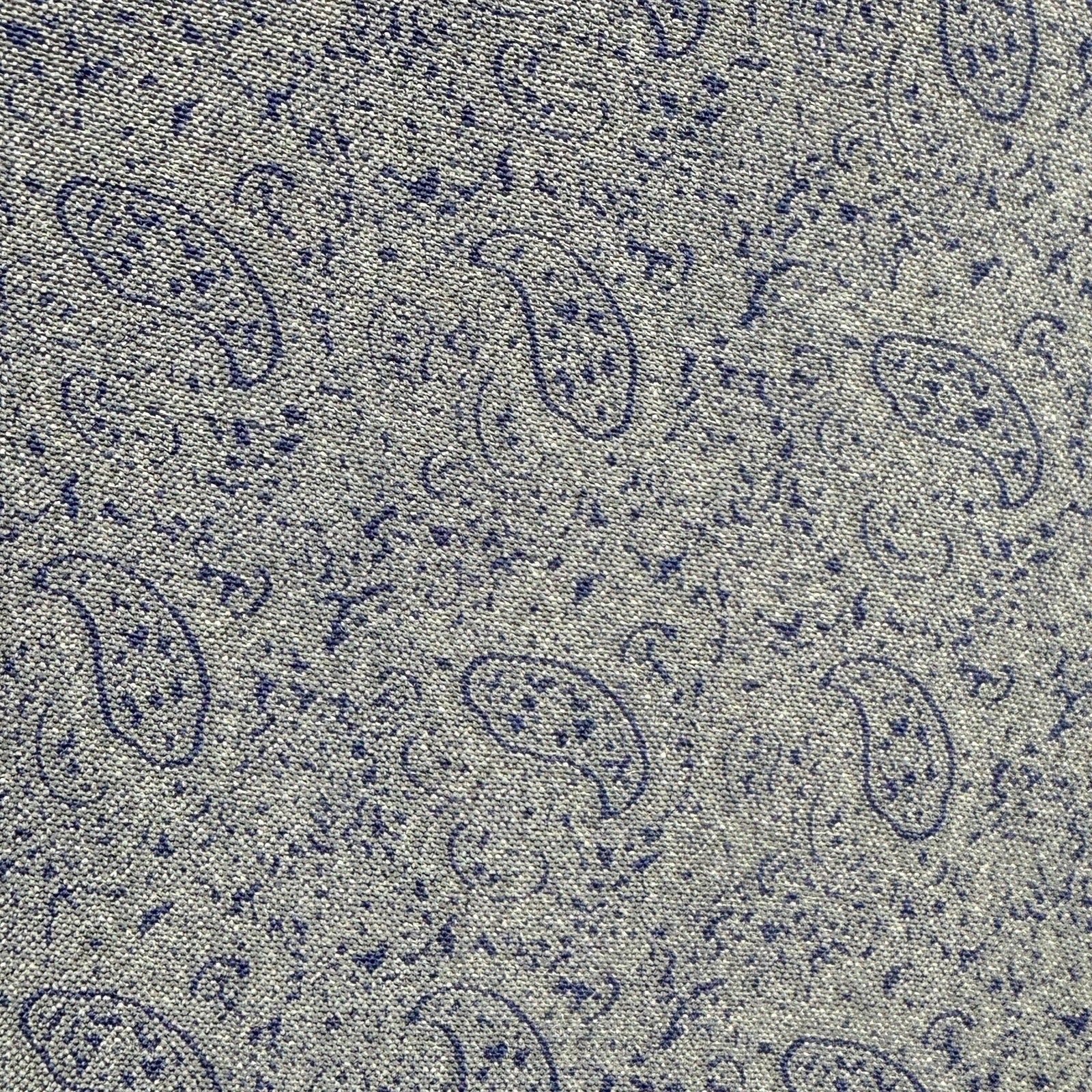 Vintage 80s Calvin Klein Indigo Blue 100% Silk Paisley Italo-Preppy Necktie