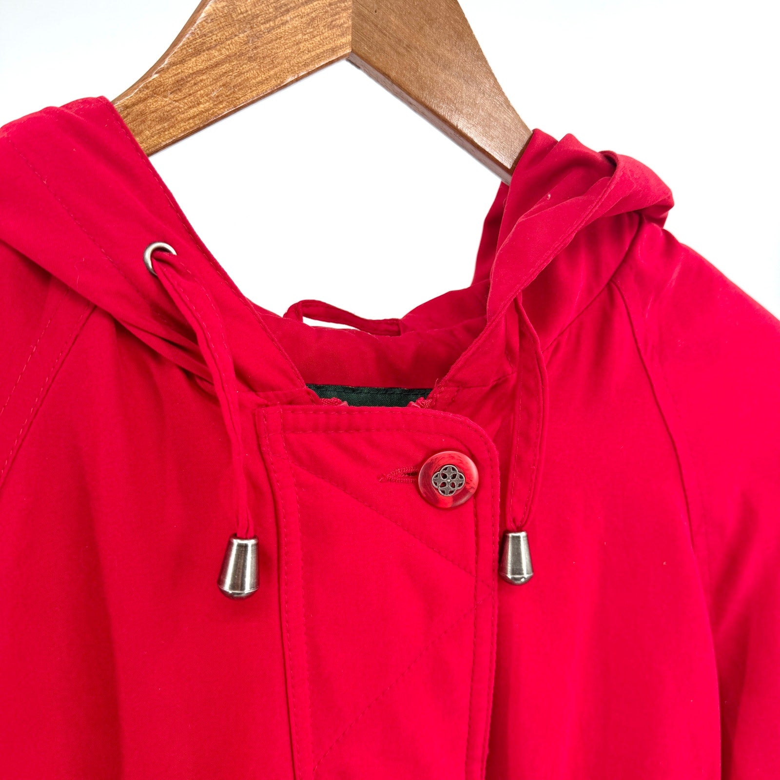 Vintage 90s Preston & York Red Zip Hooded Anorak Jacket