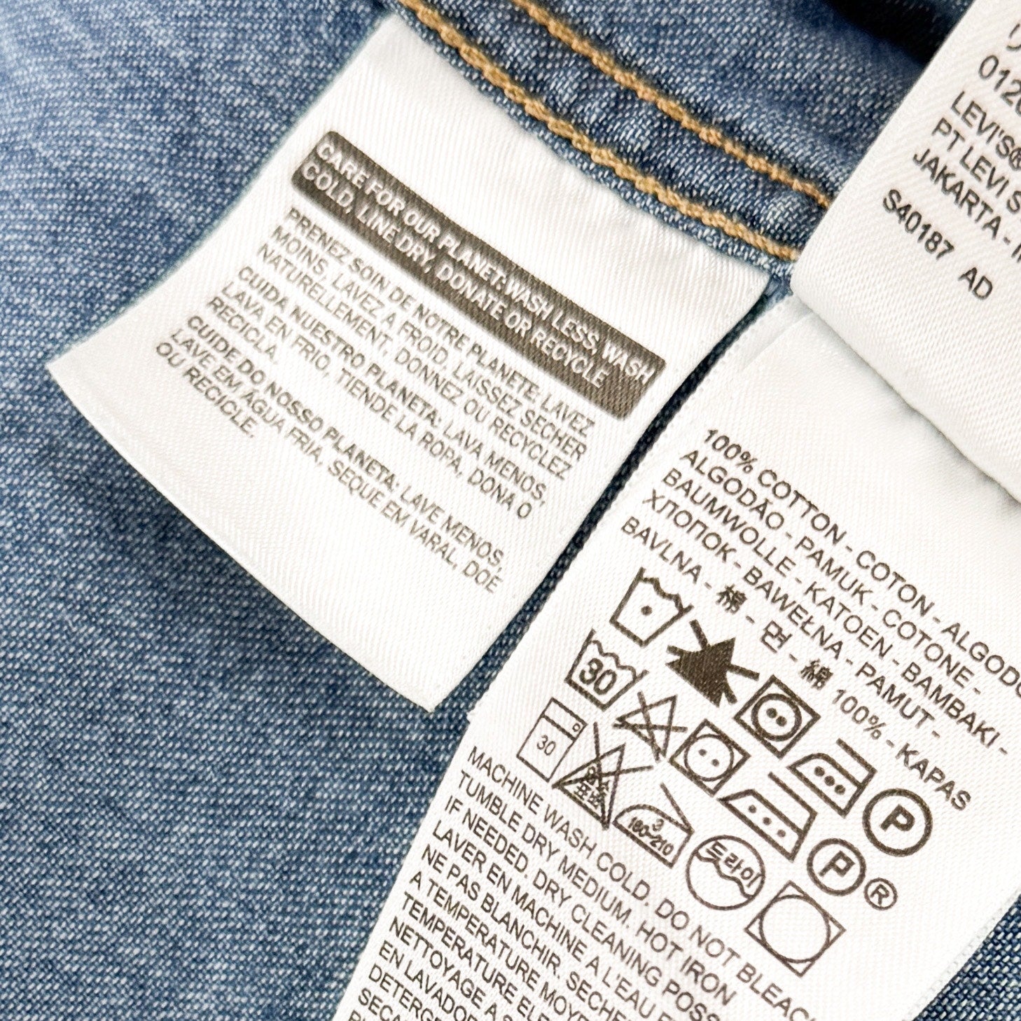 Levi's Blue 100% Cotton Sleeveless Snap Front Denim Mini Shirt Dress