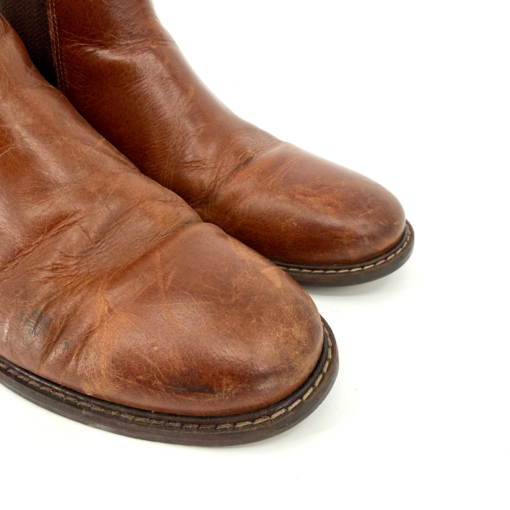 Crown Vintage Distressed Brown Genuine Leather Chelsea Boots