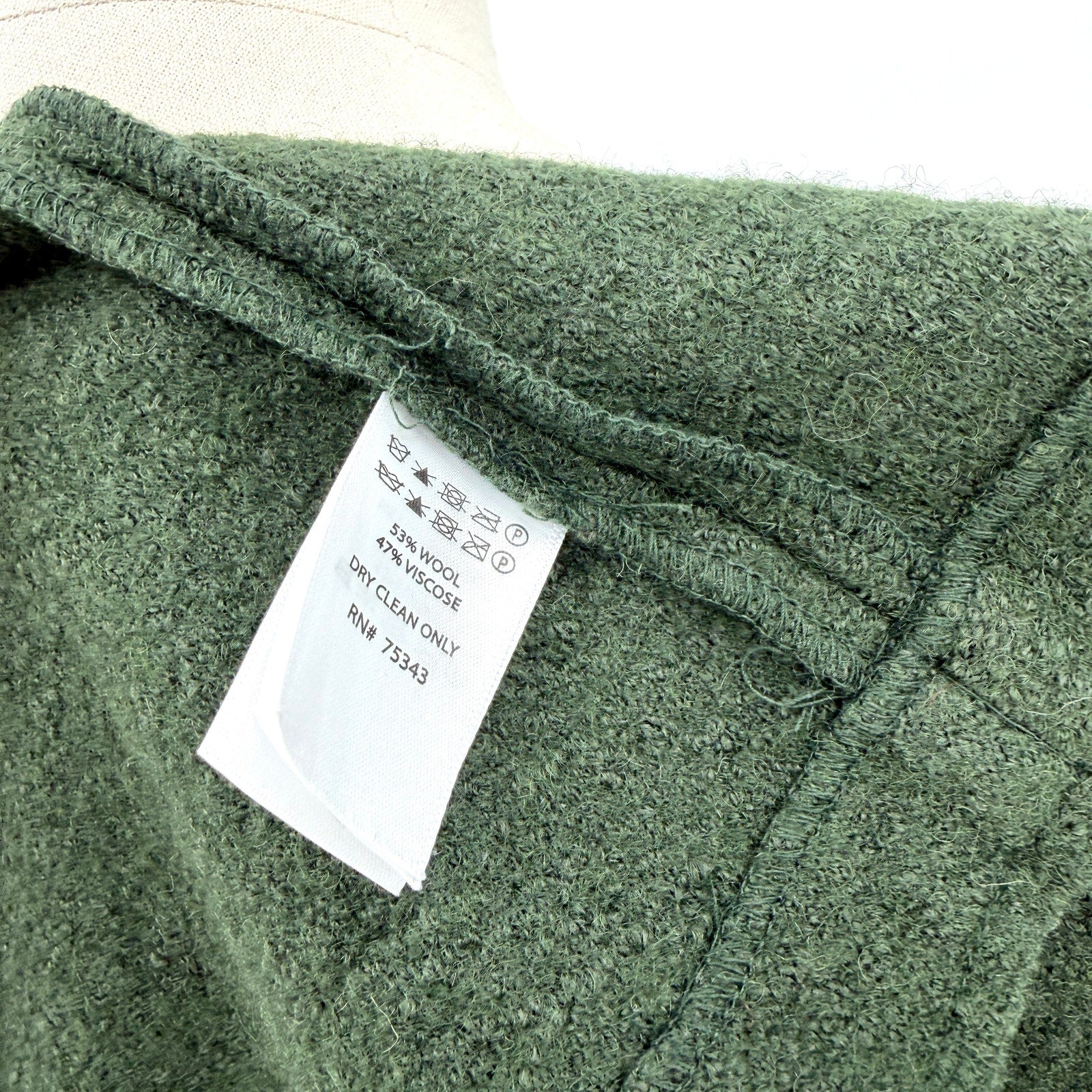 Tahari Forest Green Longline Open Front Duster Patch Pocket Vest