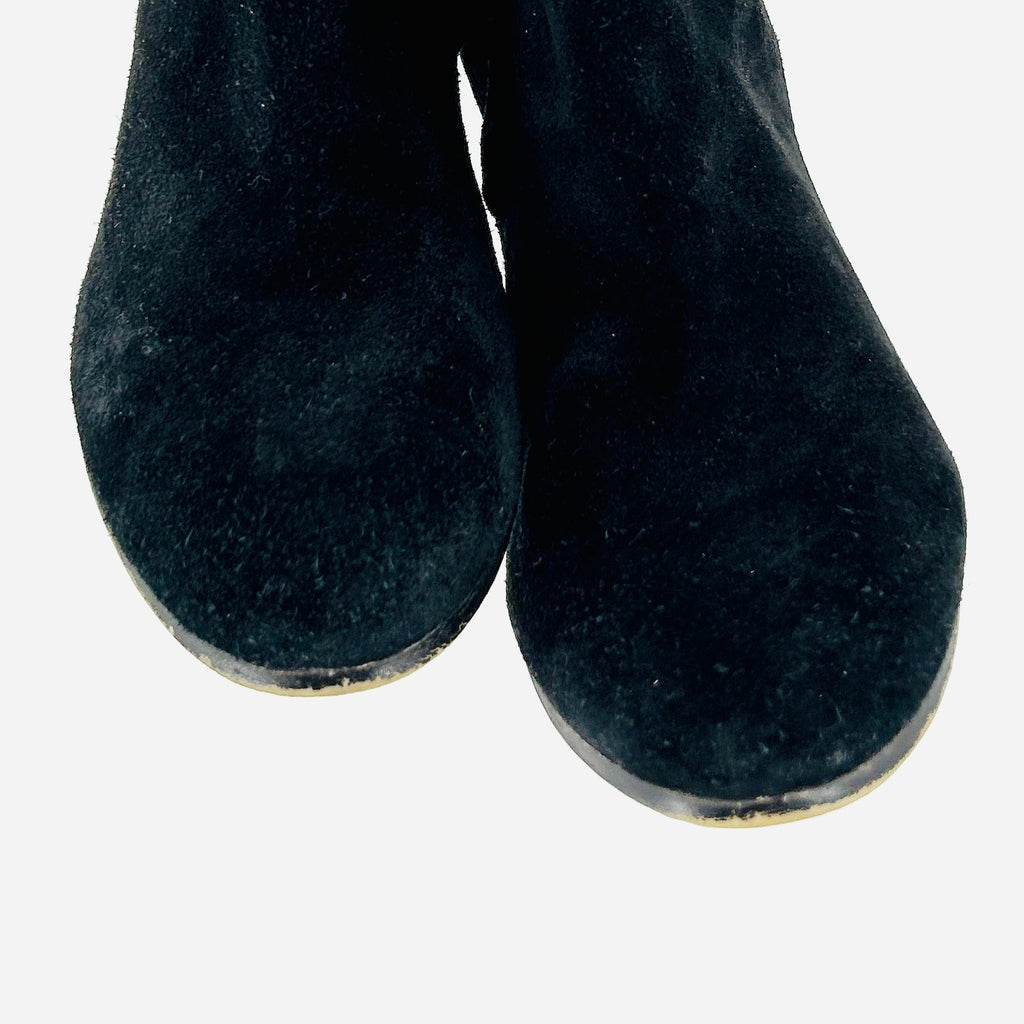 Sam Edelman Black Suede Buckle Detail Sexy Over-The-Knee Boots