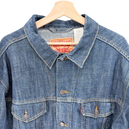 Levi's Dark Blue 100% Cotton Casual Oversized Trucker Jacket