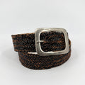 Vintage 90s Black Tan Genuine Leather Boho Western Woven Braided Belt