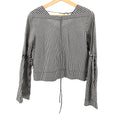 Derek Lam 10 Crosby Black White Gingham 100% Cotton Tie Detail Blouse