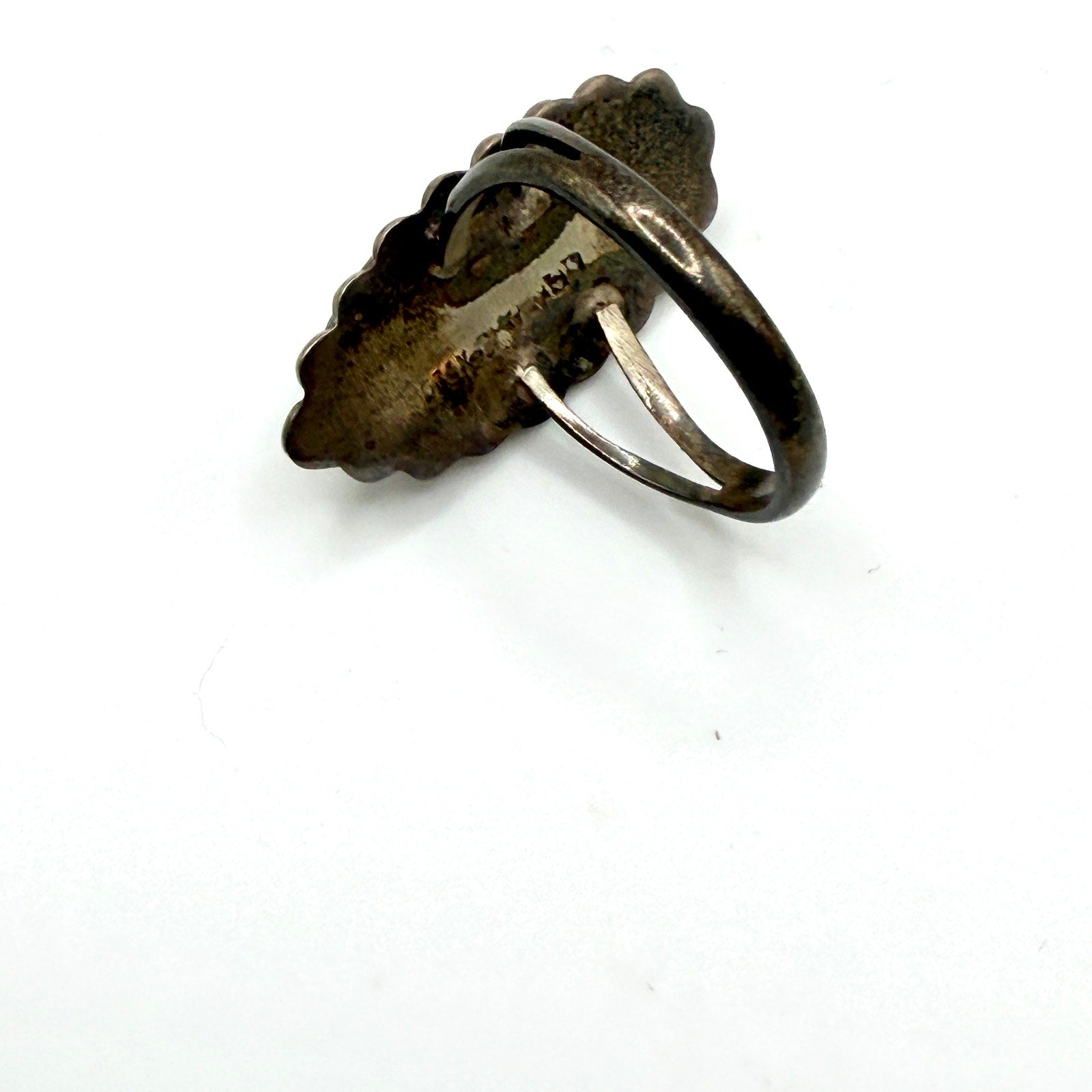 Vintage 70s Sugilite Sterling Silver Artist Signed Southwestern Statement Ring