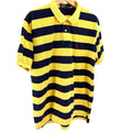 Vintage 90s Polo Ralph Lauren Yellow Navy 100% Cotton Striped Polo Shirt