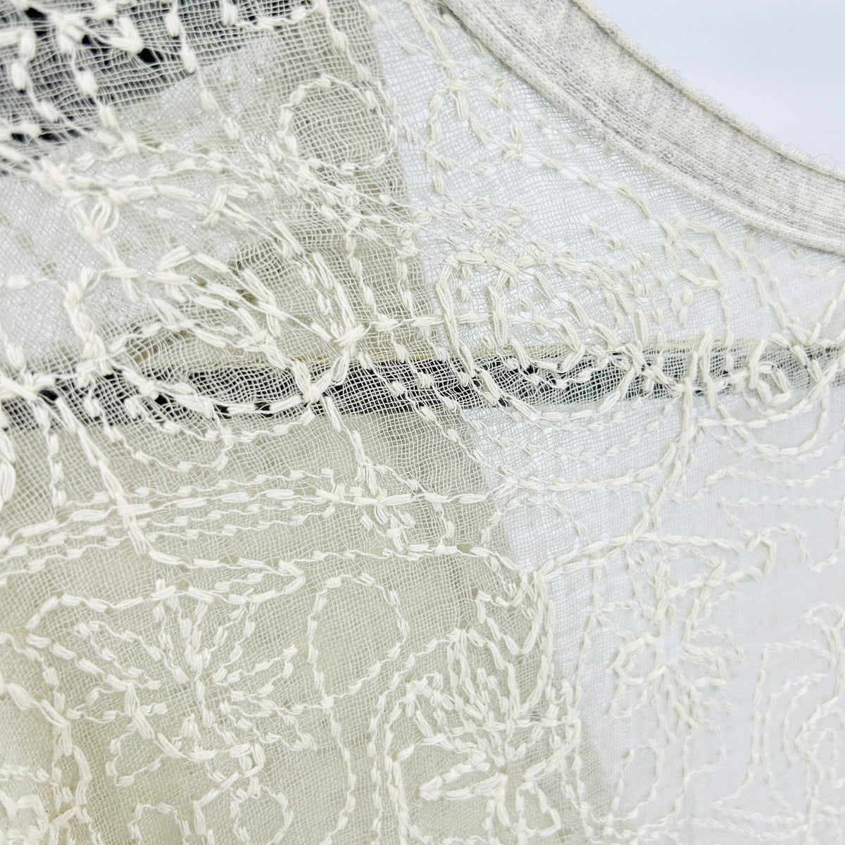 Free People Oatmeal Cream Boho Lace Back Longline Oversized Cardigan