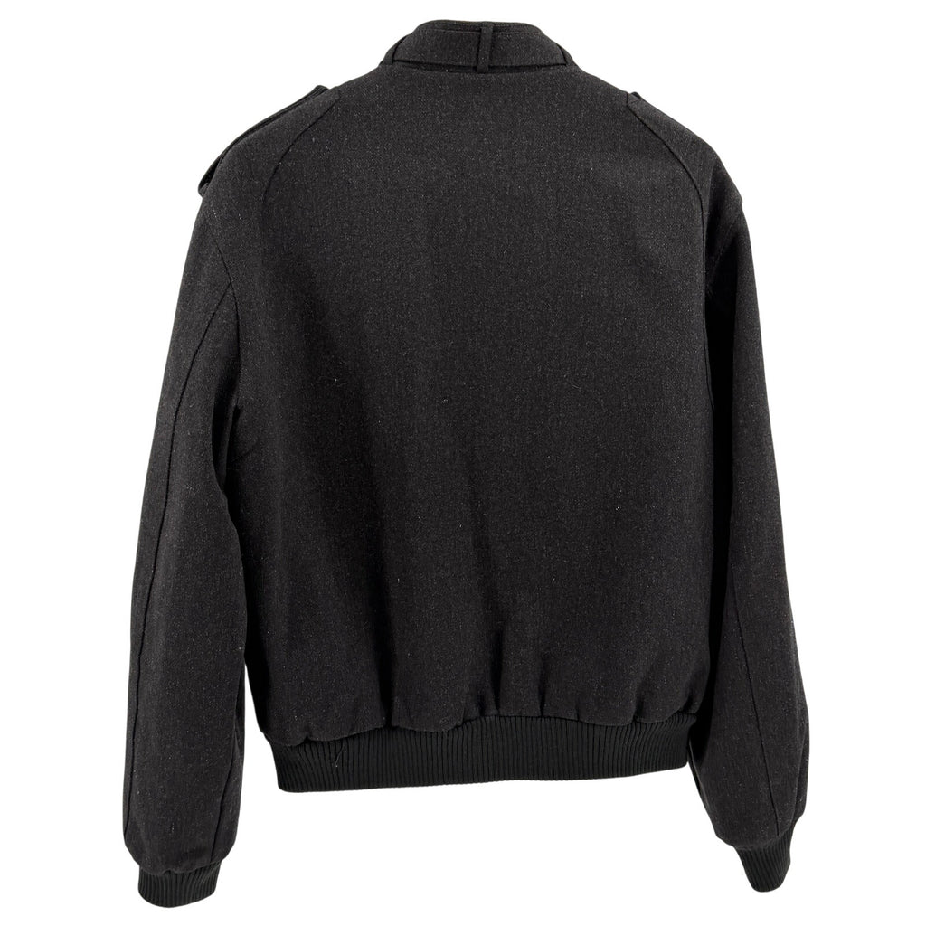 Vintage 80s Members Only Charcoal Wool Blend Iconic Racer Bomber Jacket