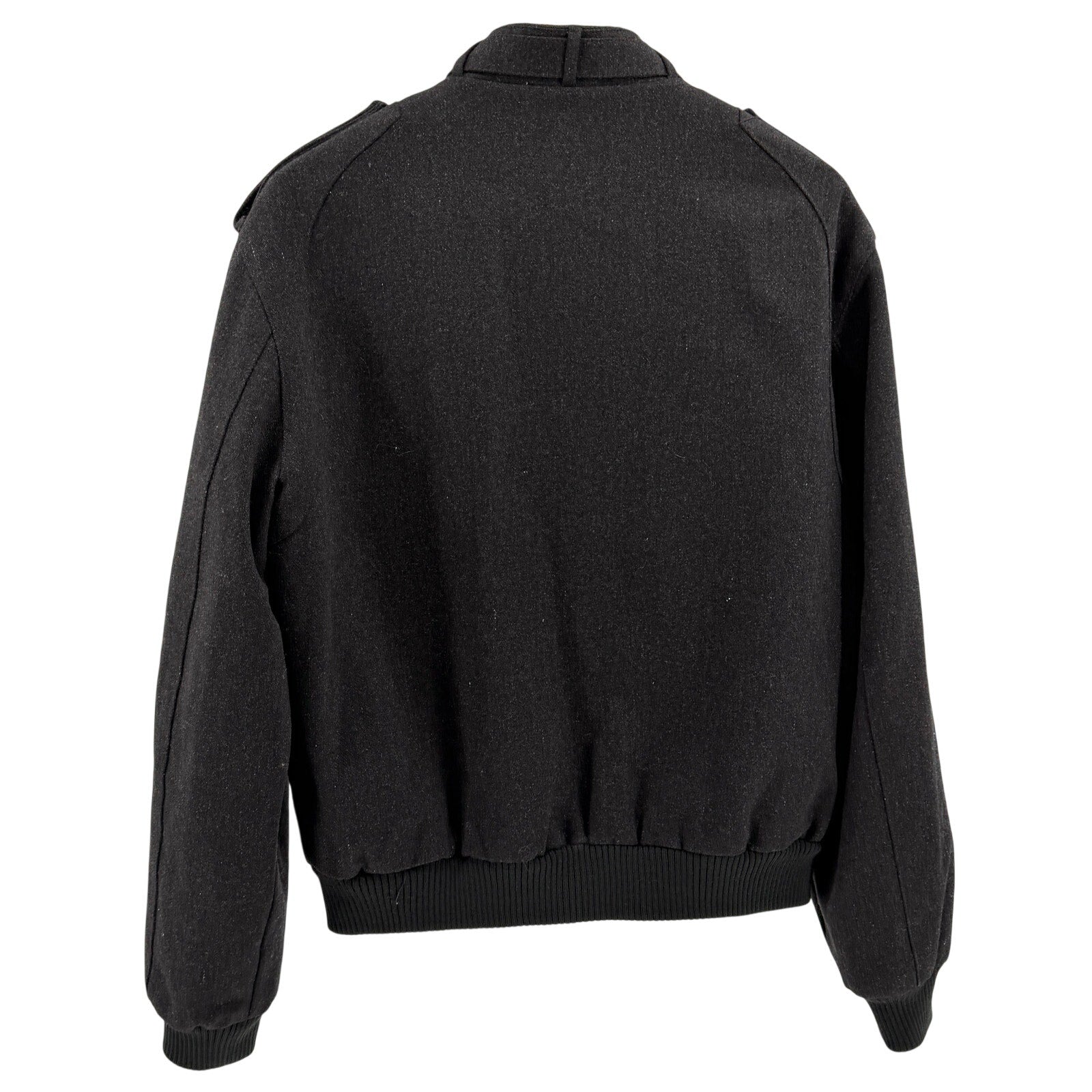 Vintage 80s Members Only Charcoal Wool Blend Iconic Racer Bomber Jacket