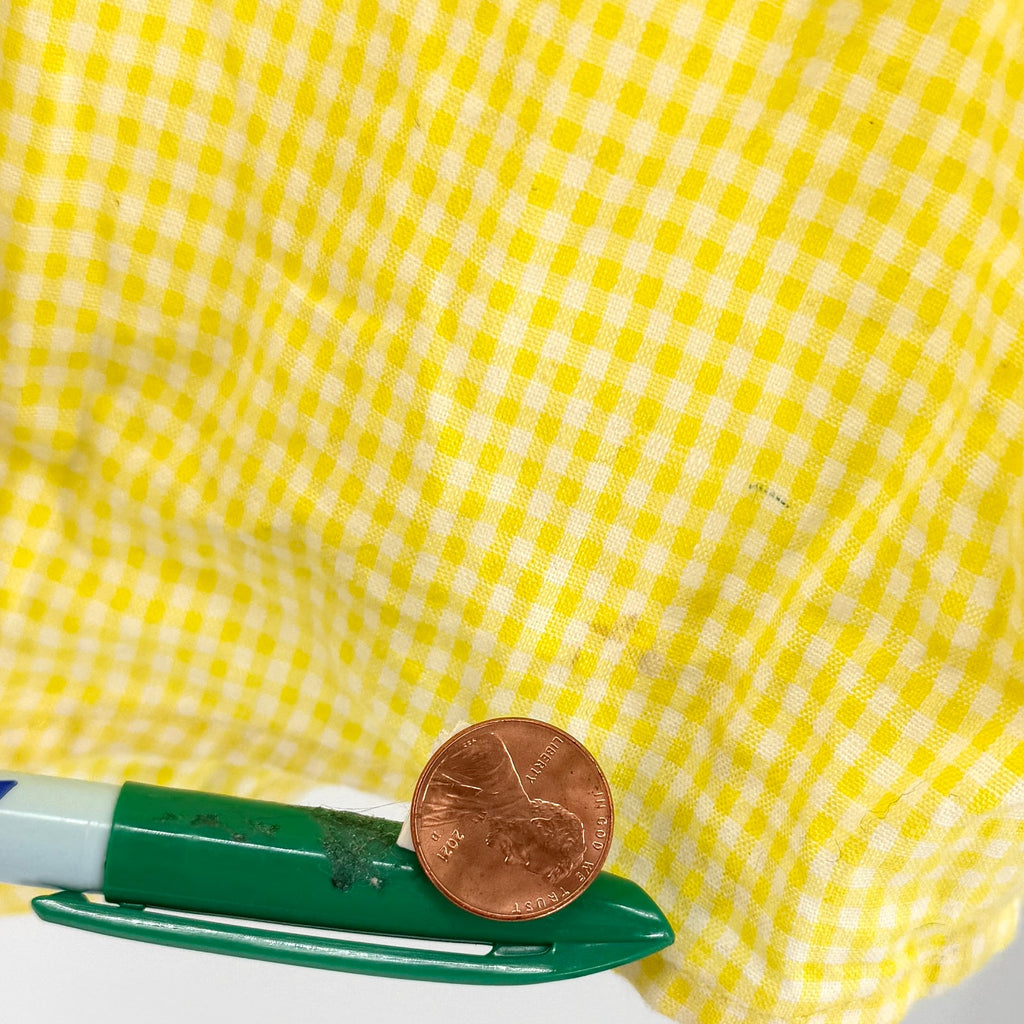 Ralph Lauren Yellow Gingham 100% Cotton Short Sleeve Button Down Shirt