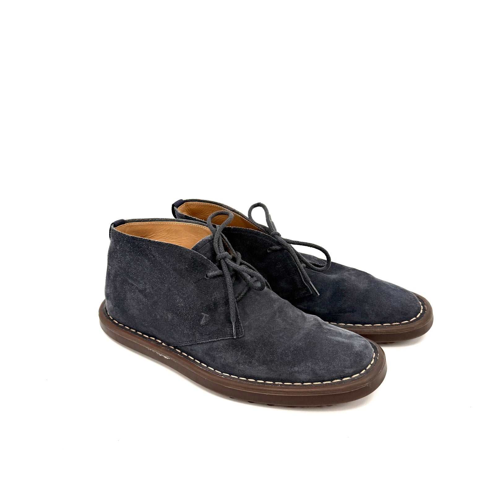 Tod's Italy Navy Blue Suede Chukka Desert Boots