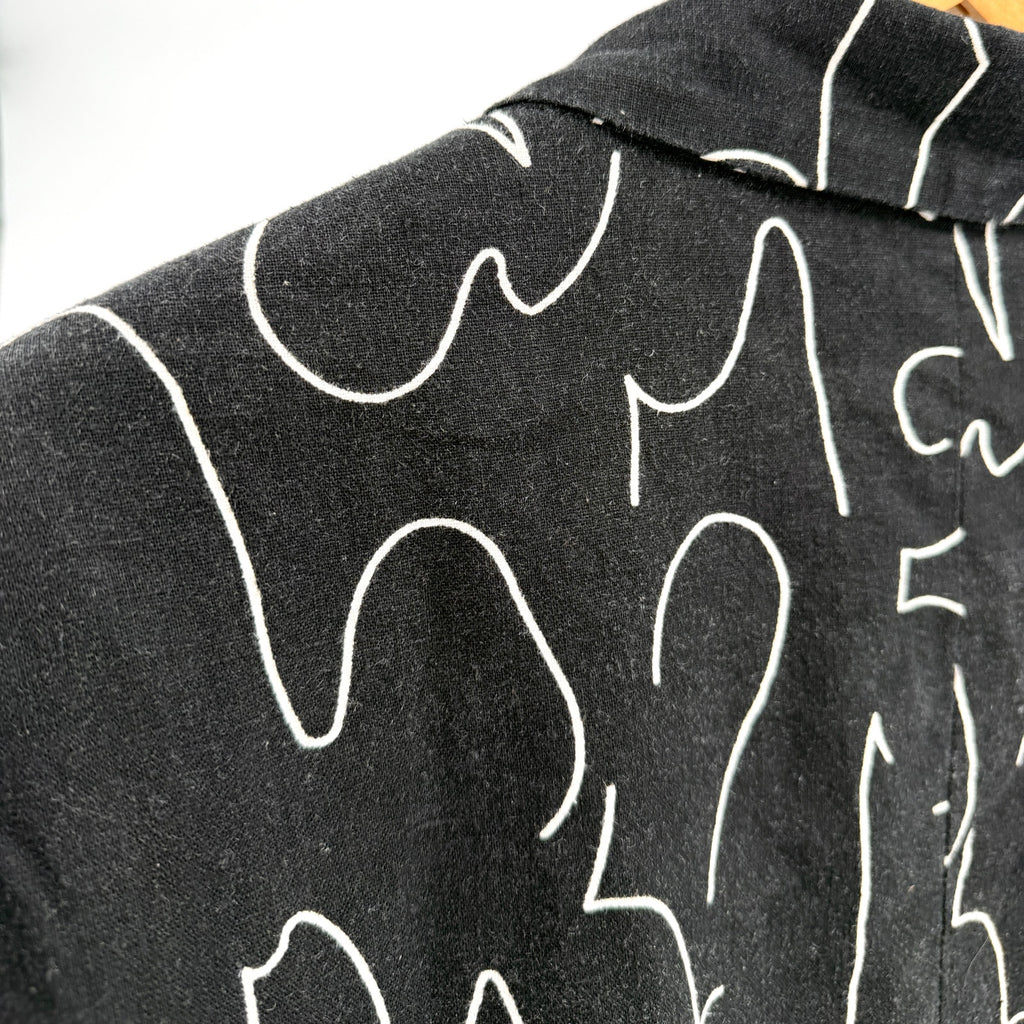 Vintage 90s JRT Black White Artistic Graphic Oversized Blazer Jacket