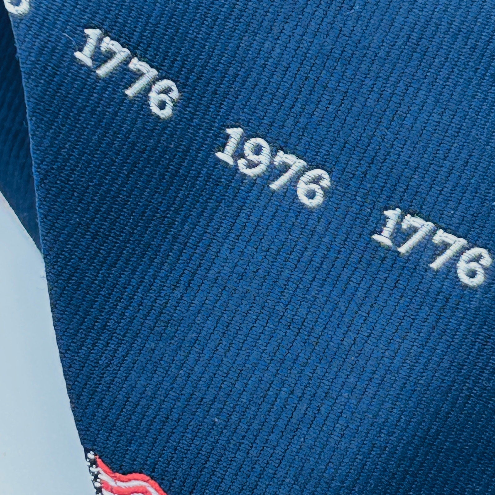 Vintage 70s Navy Blue Bicentennial 1776 1976 Polyester Necktie