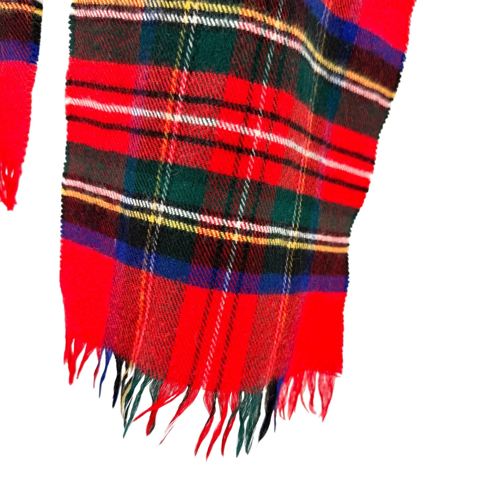 Vintage 80s Trimingham's Bermuda Red Tartan Fringe Scarf
