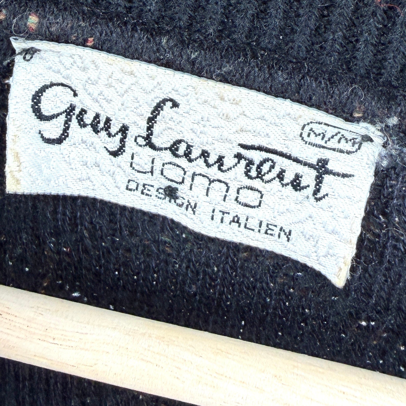 Vintage 80s Guy Laurent Brown 100% Wool Outdoor Leather Patch Sweater