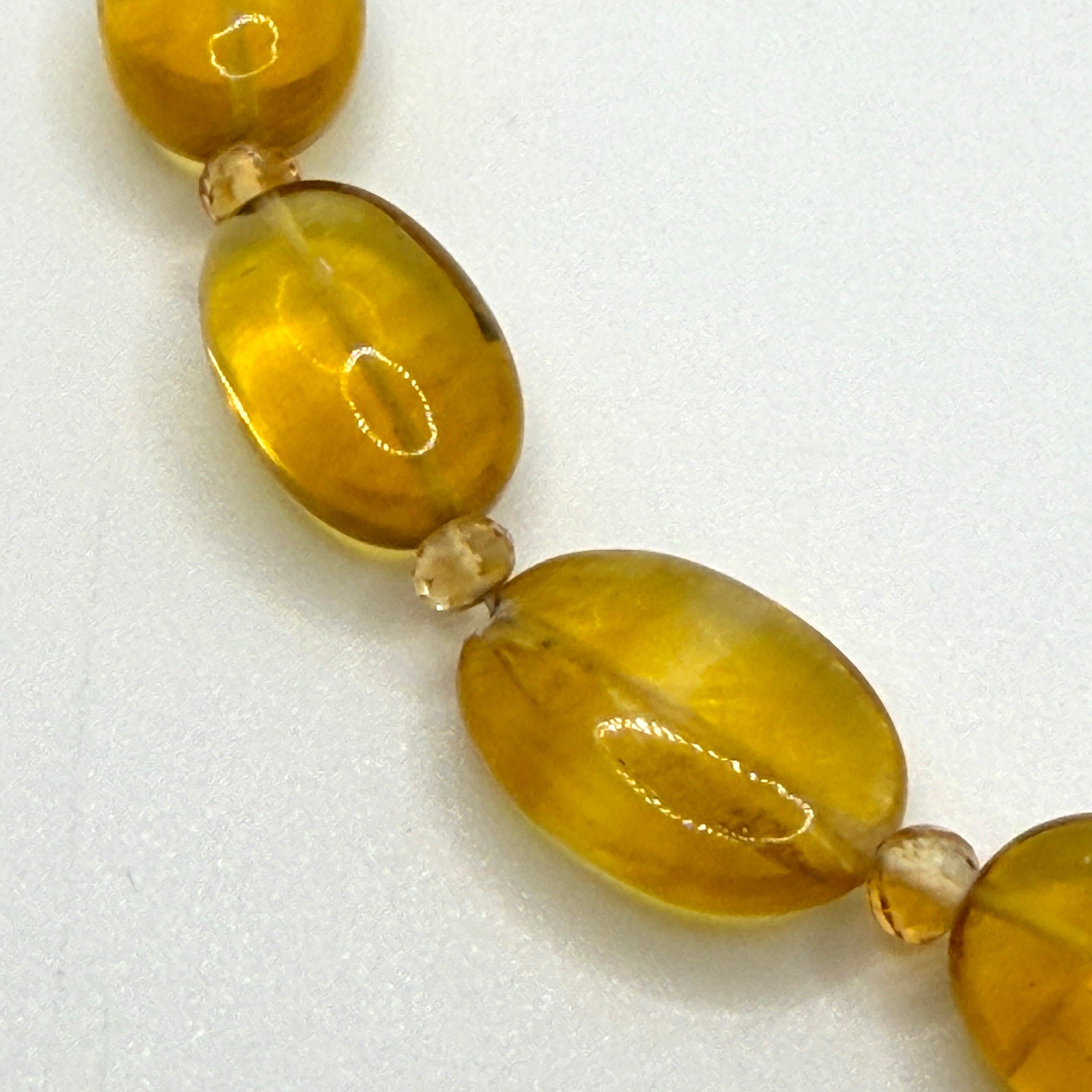 Vintage 90s Honey Citrine Quartz Smoky Quartz Hammered Toggle Statement Necklace