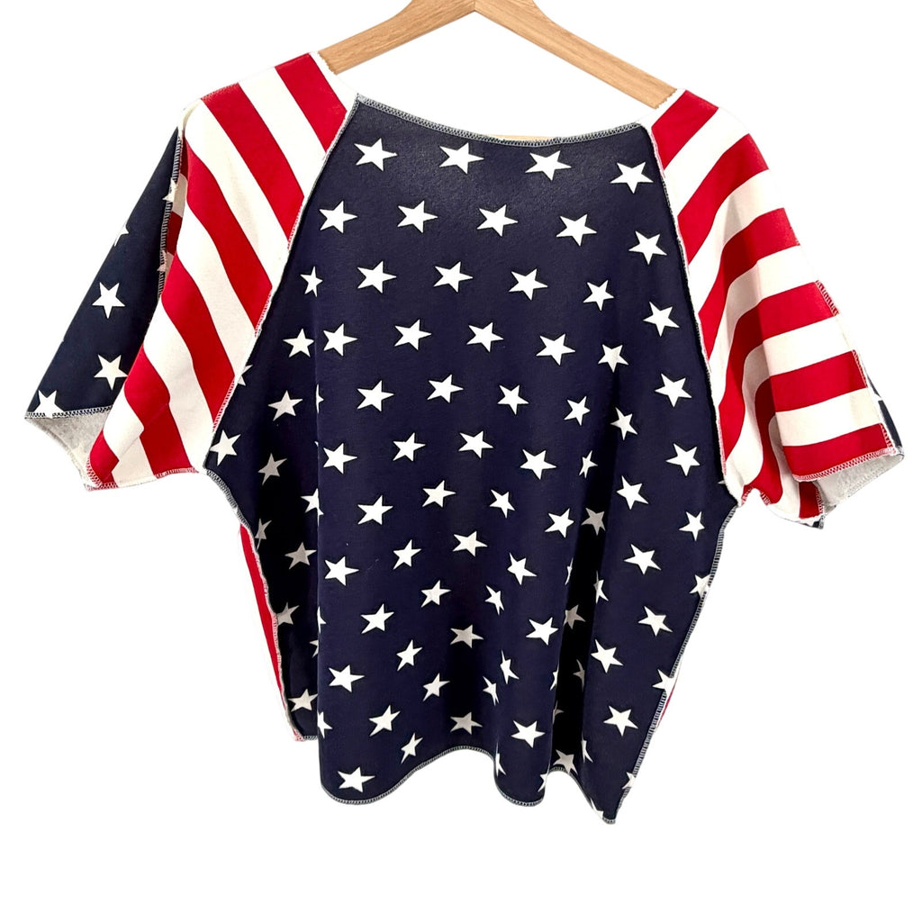 Vintage 80s Hardbody Athletics Red White Blue Cotton American Flag Crop Top