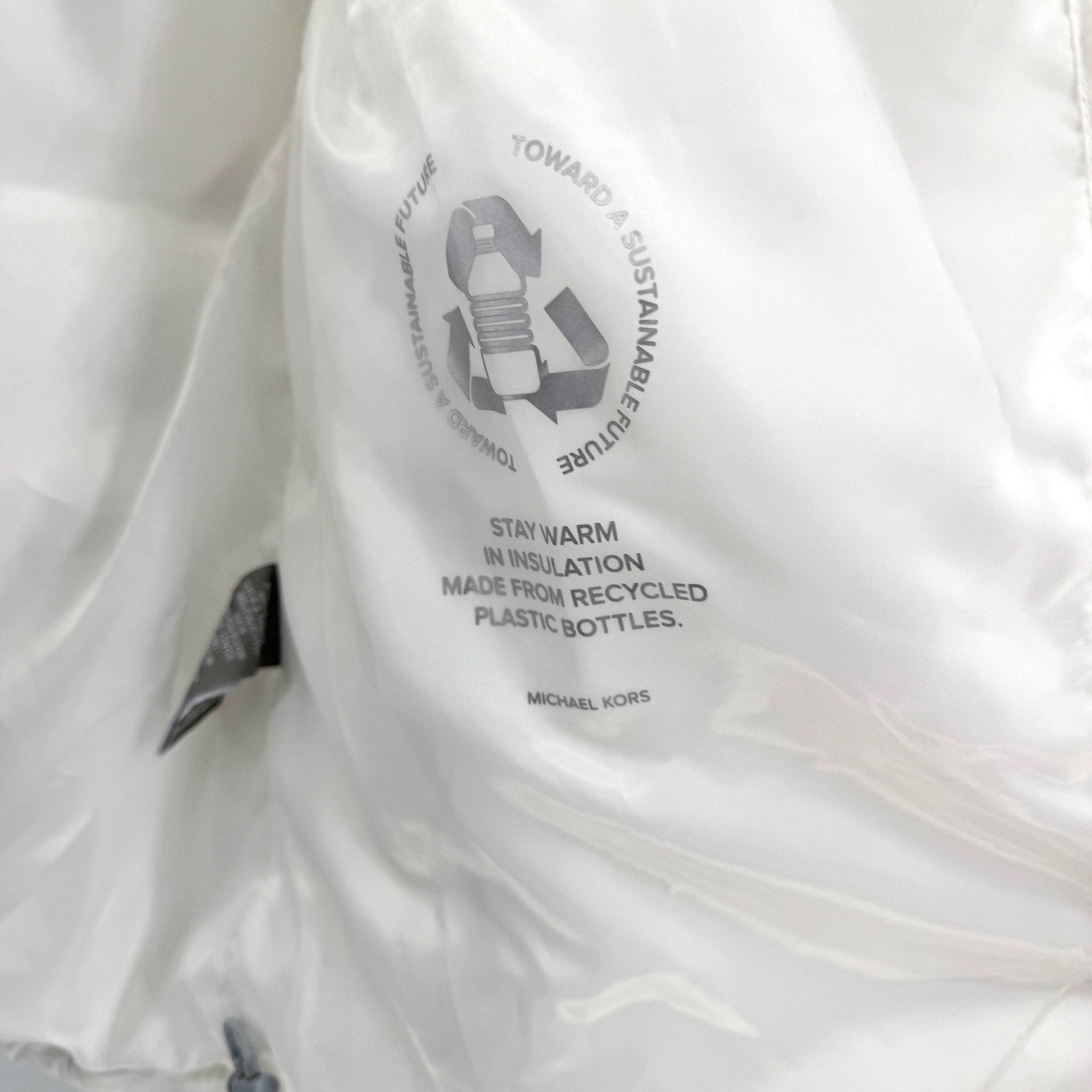 Michael Kors White Hooded Sporty Ski Puffer Parka Jacket