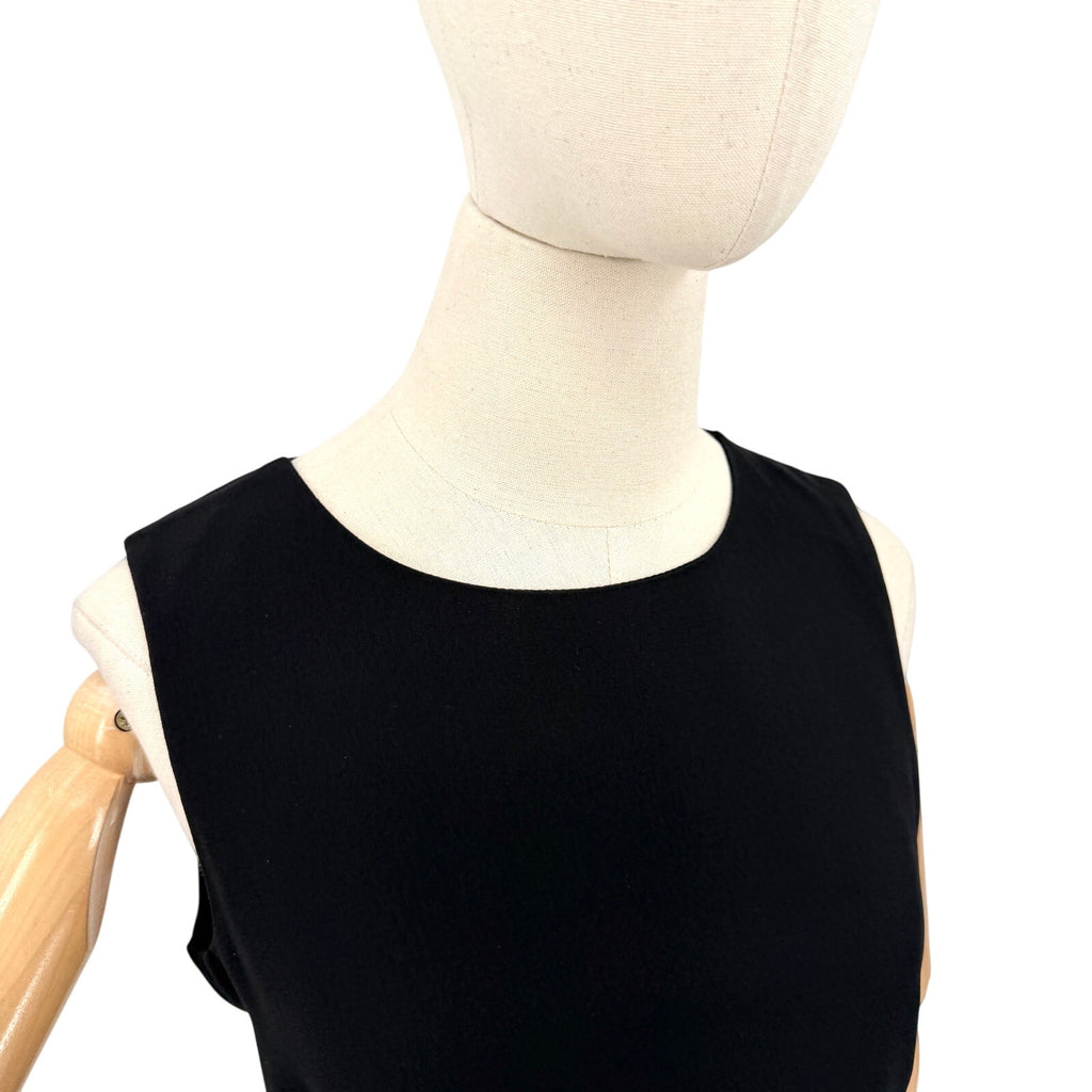 Vintage 90s Esprit Black Sleeveless Keyhole Back Shift Mini Dress
