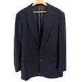 Vintage 80s Norman Hilton for Barneys Navy 100% Wool Pinstripe Blazer Jacket