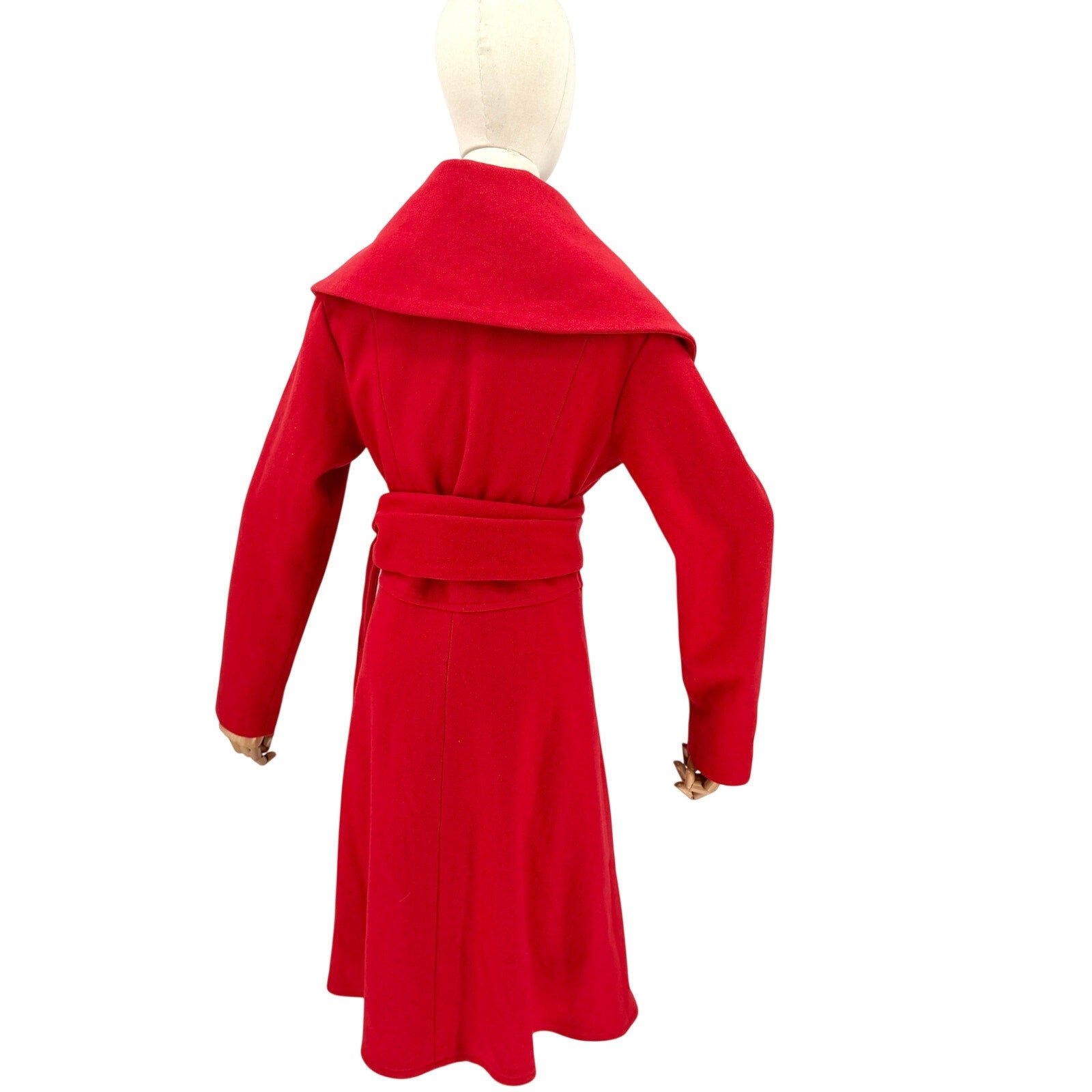 Vintage Y2K SiMilan Red 100% Wool Wrap Statement Overcoat