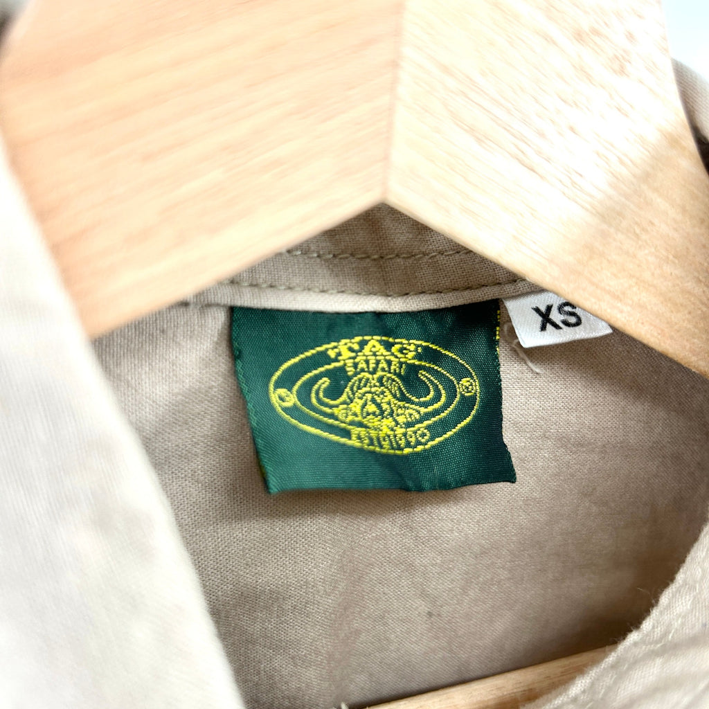 TAG Safari Khaki Utility Quilted Shoulder Button-Up Shirt