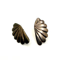 Vintage 90s Sterling Silver Fluted Fan Wing Stud Earrings