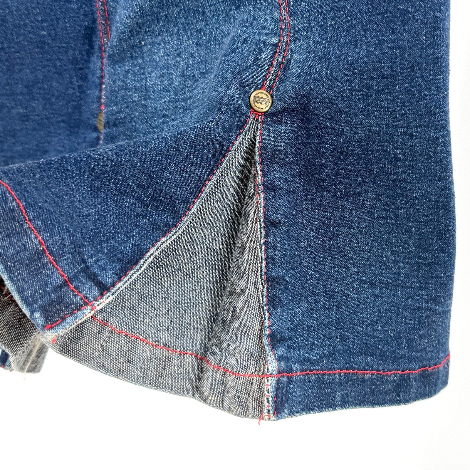 Vintage Y2K Romance Jeans Blue Pleated Slit Denim Mini Skirt