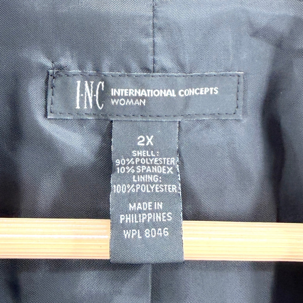 INC International Concepts Black Velvet Gold Hardware Moto Moto Jacket