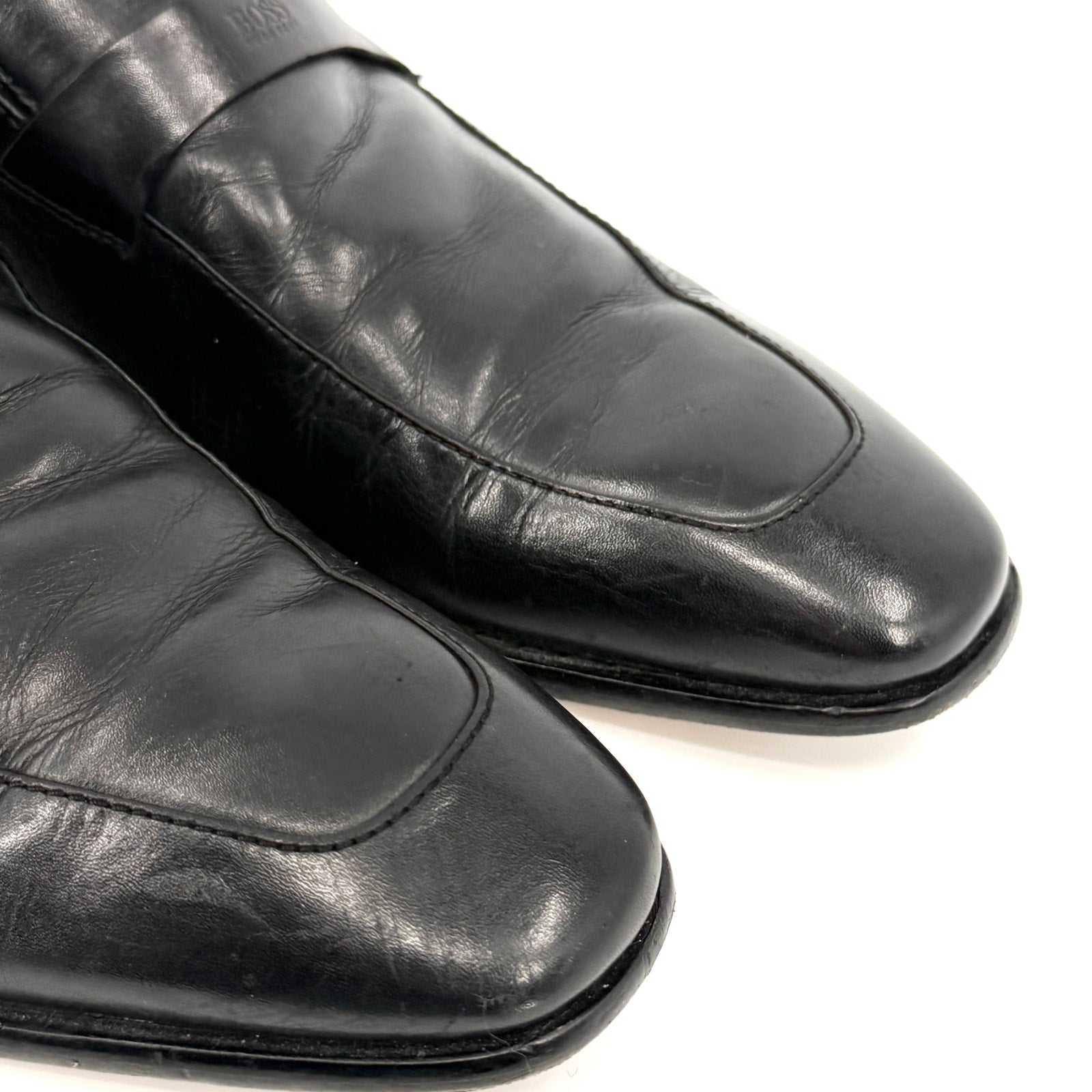Hugo Boss Black Genuine Leather Minimalist Office Career Loafers