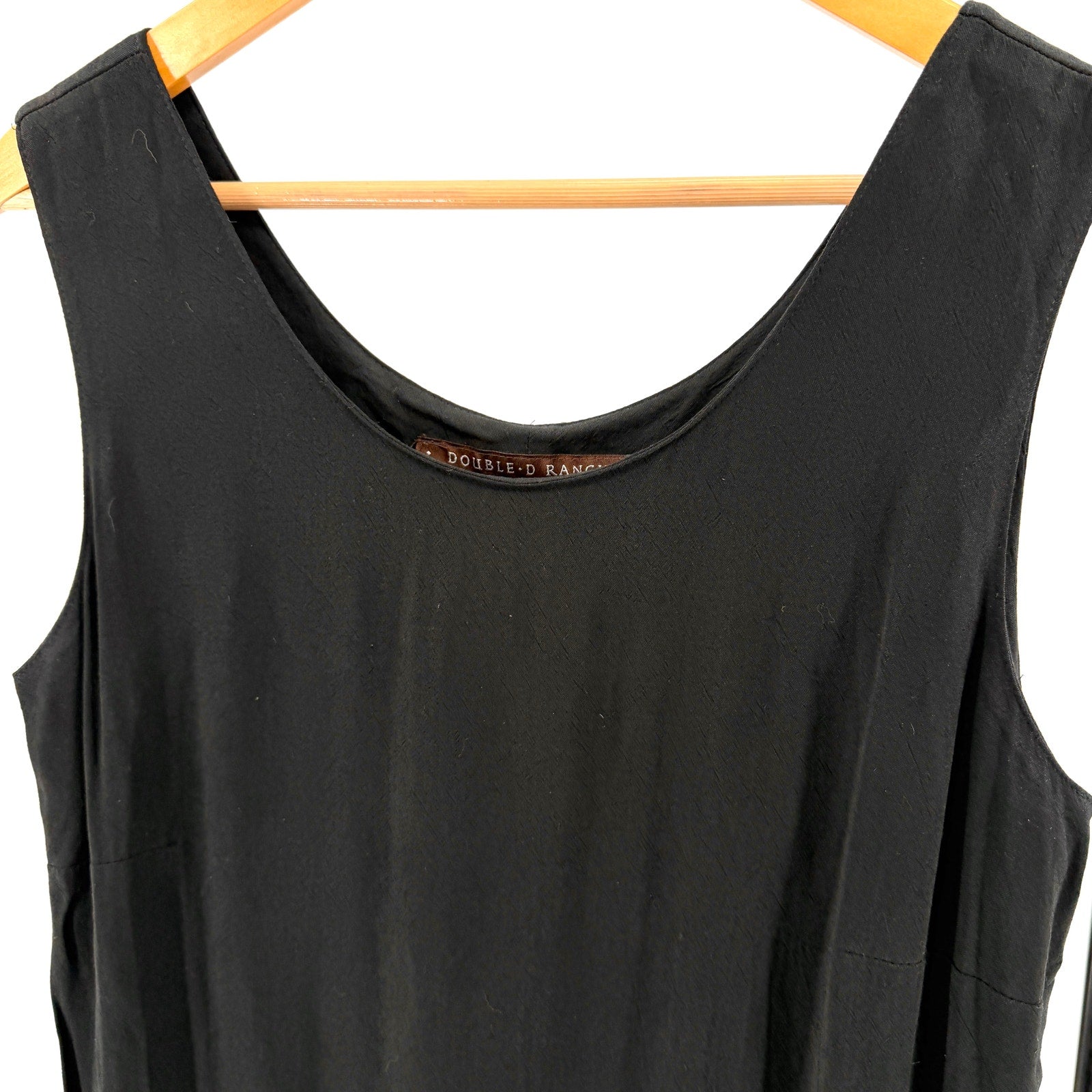 Vintage Y2K Double D Ranchwear Black Ruffle Hem Sleeveless Maxi Dress