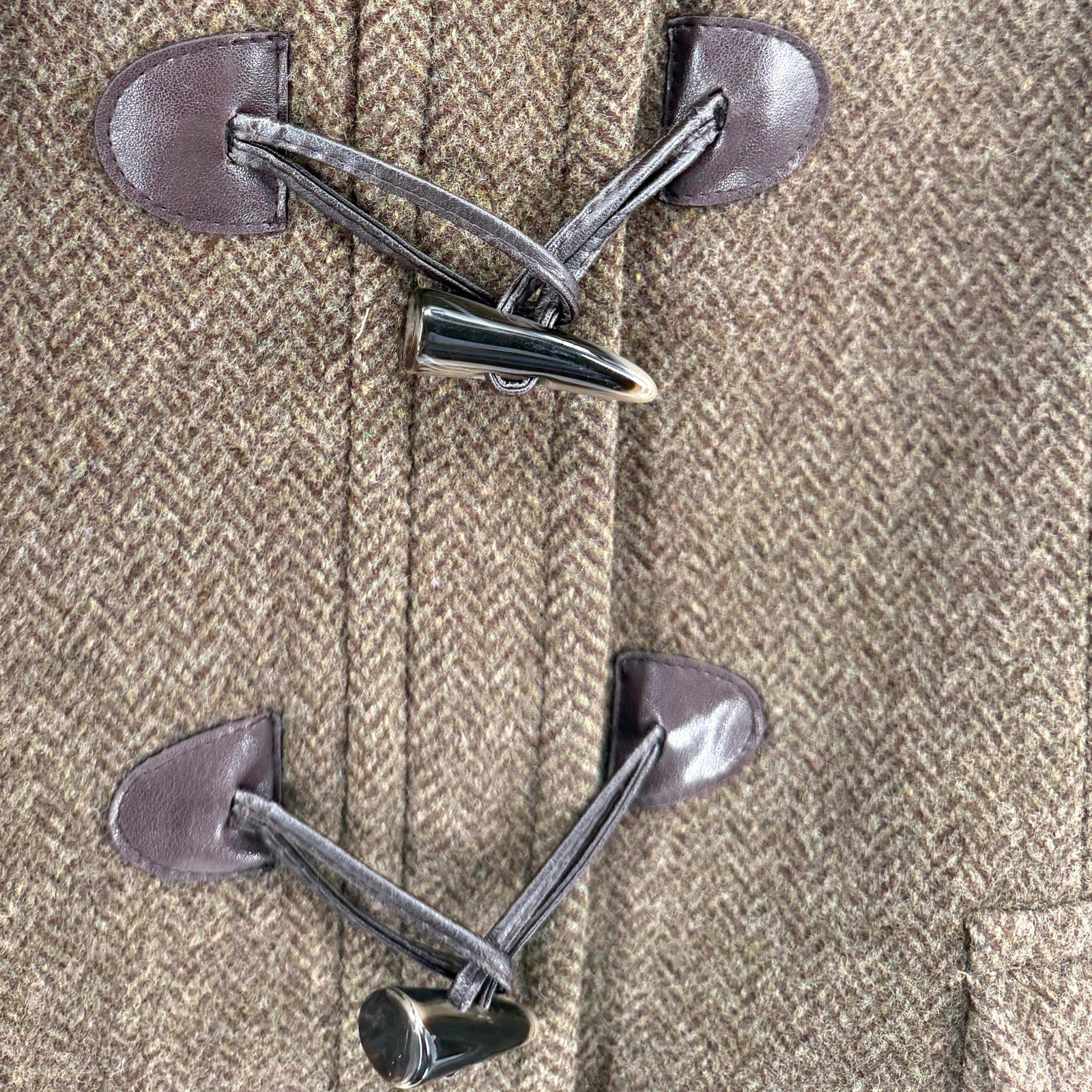 Tommy Hilfiger Brown 100% Wool Toggle Duffle Coat