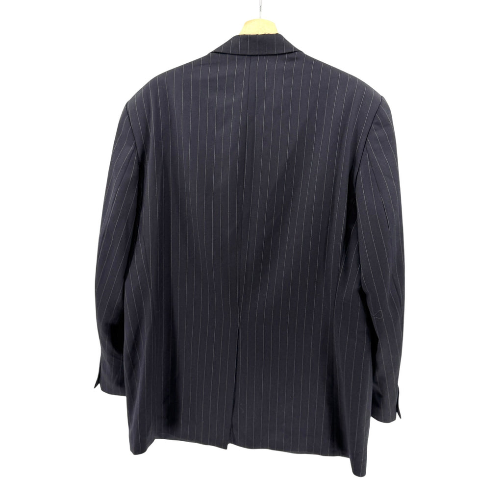 Vintage 90s Lauren Ralph Lauren Navy Blue 100% Wool Pinstripe Blazer