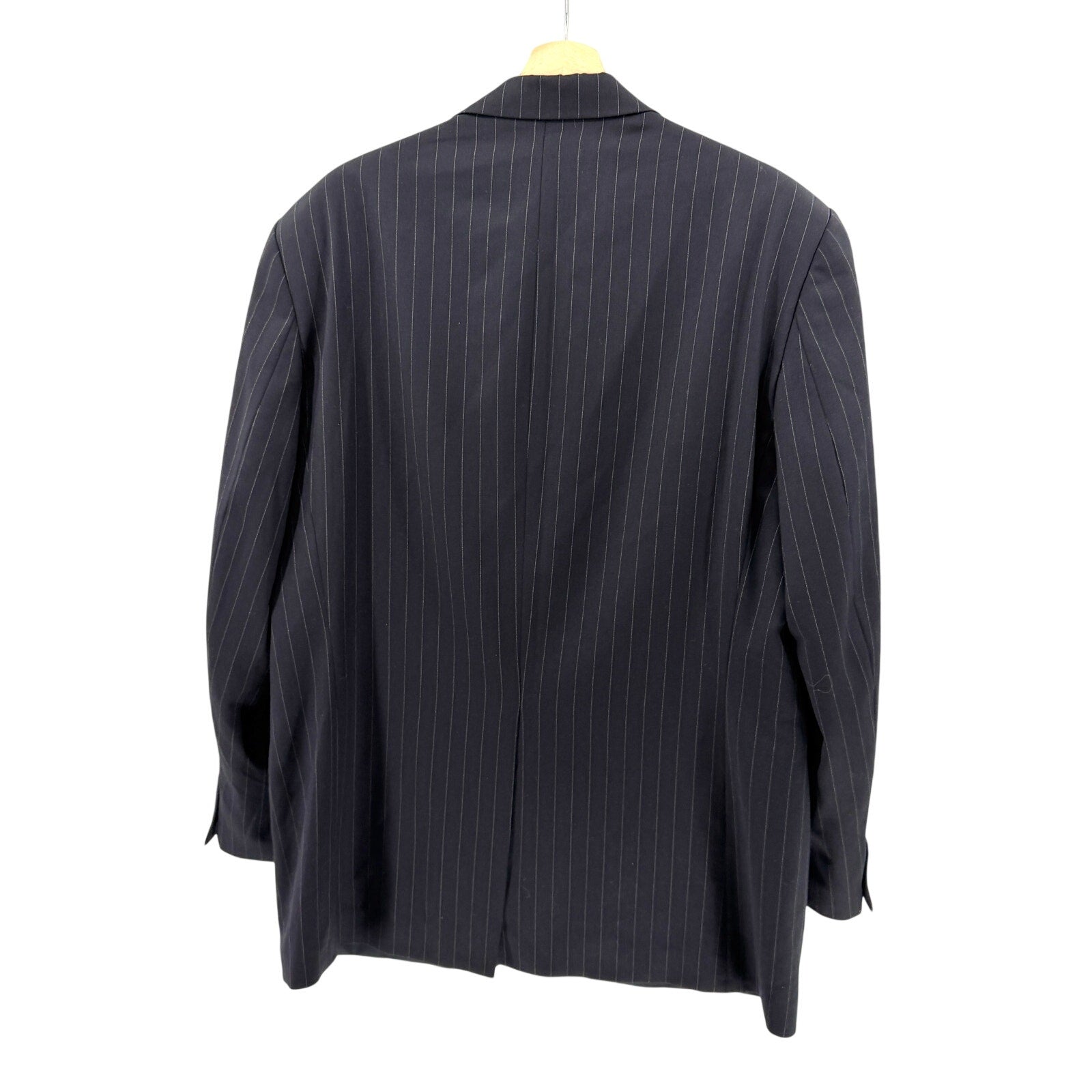 Vintage 90s Lauren Ralph Lauren Navy Blue 100% Wool Pinstripe Blazer