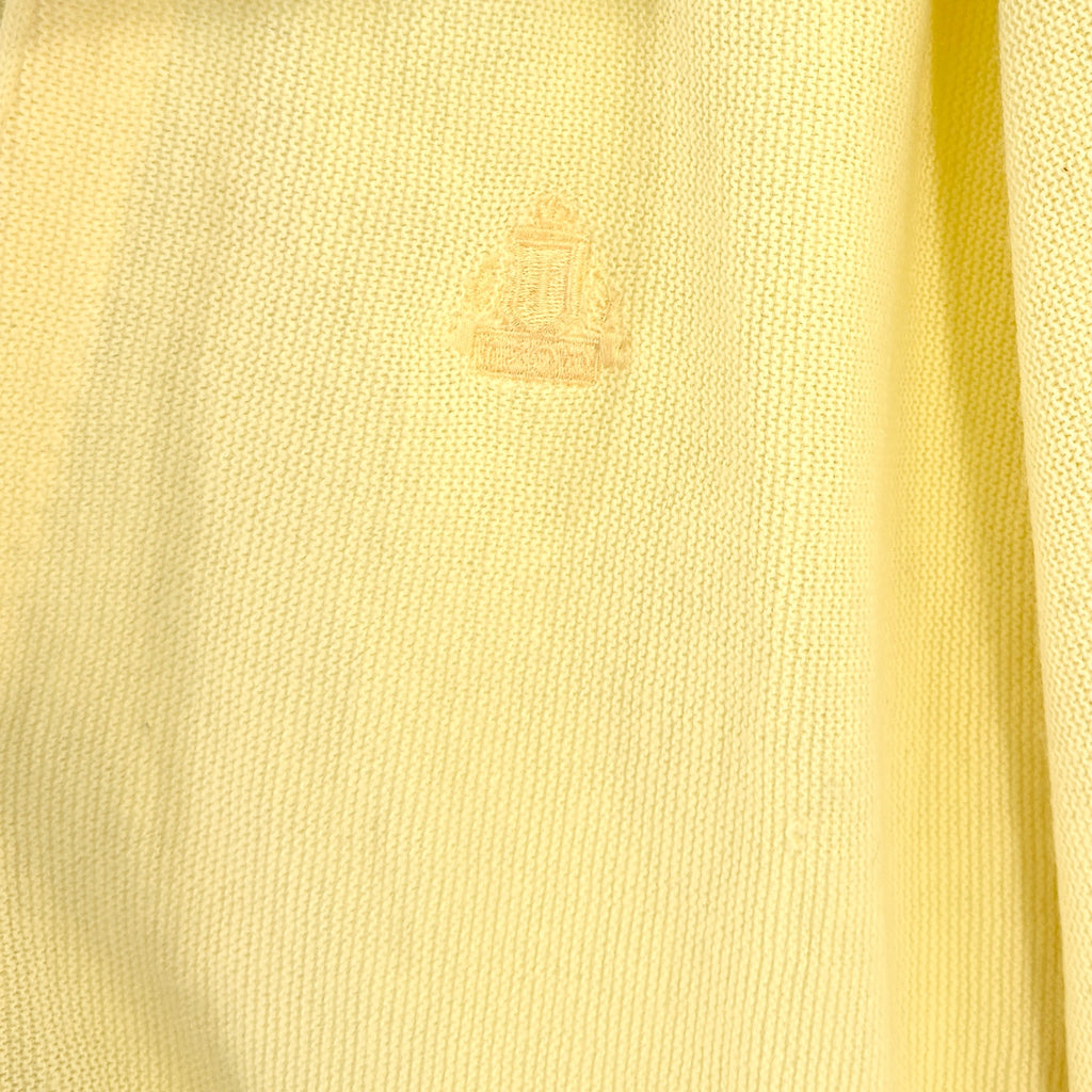 Vintage 70s IZOD Yellow Golf Prep V-Neck Knit Button Cardigan Sweater