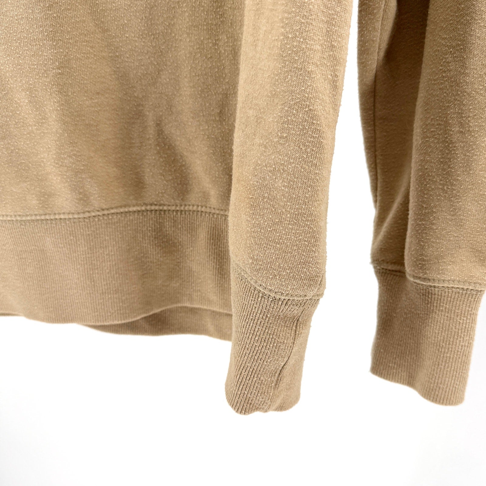 The North Face Tan Beige Heritage Patch Logo Fleece Crewneck Sweatshirt