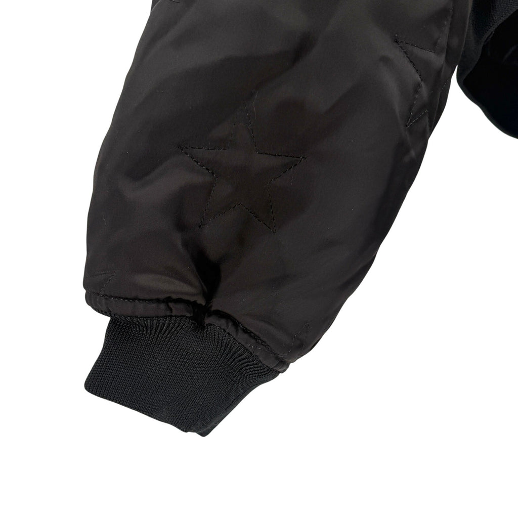 Filles à Papa Black Star Diamond-Stitch Bonzaï Satin Cropped Bomber Jacket