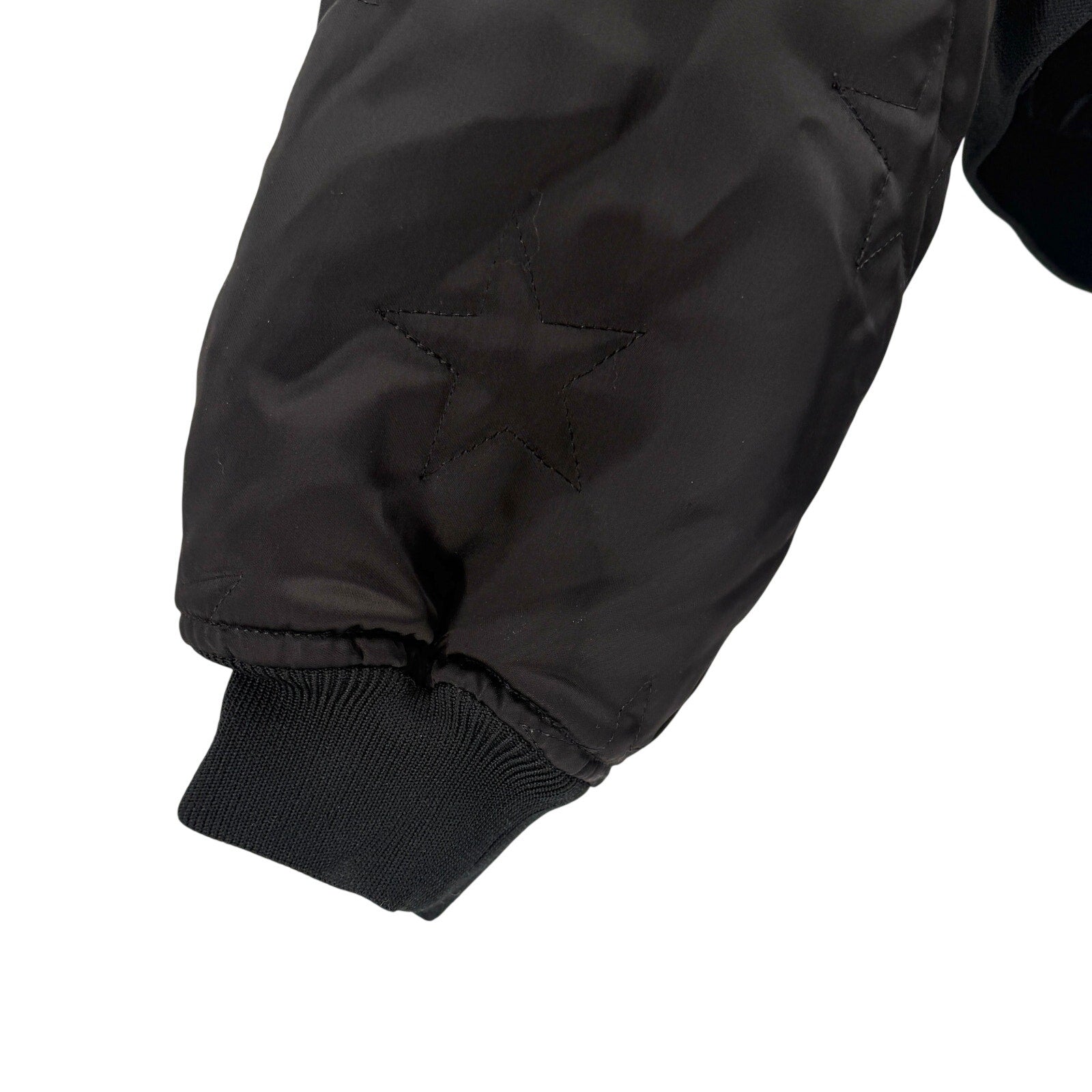 Filles à Papa Black Star Diamond-Stitch Bonzaï Satin Cropped Bomber Jacket