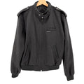 Vintage 80s Members Only Charcoal Wool Blend Iconic Racer Bomber Jacket