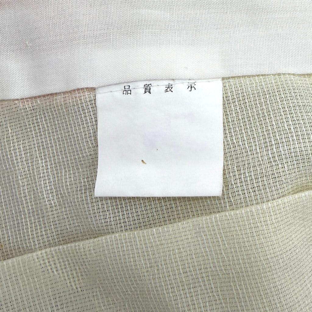 Vintage 70s Showa Cream Peach Patterned Open Weave Sha Gauze Silk Kimono Robe