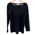 Vintage 80s Outlander Black Tonal Soutache Embroidered Sweater