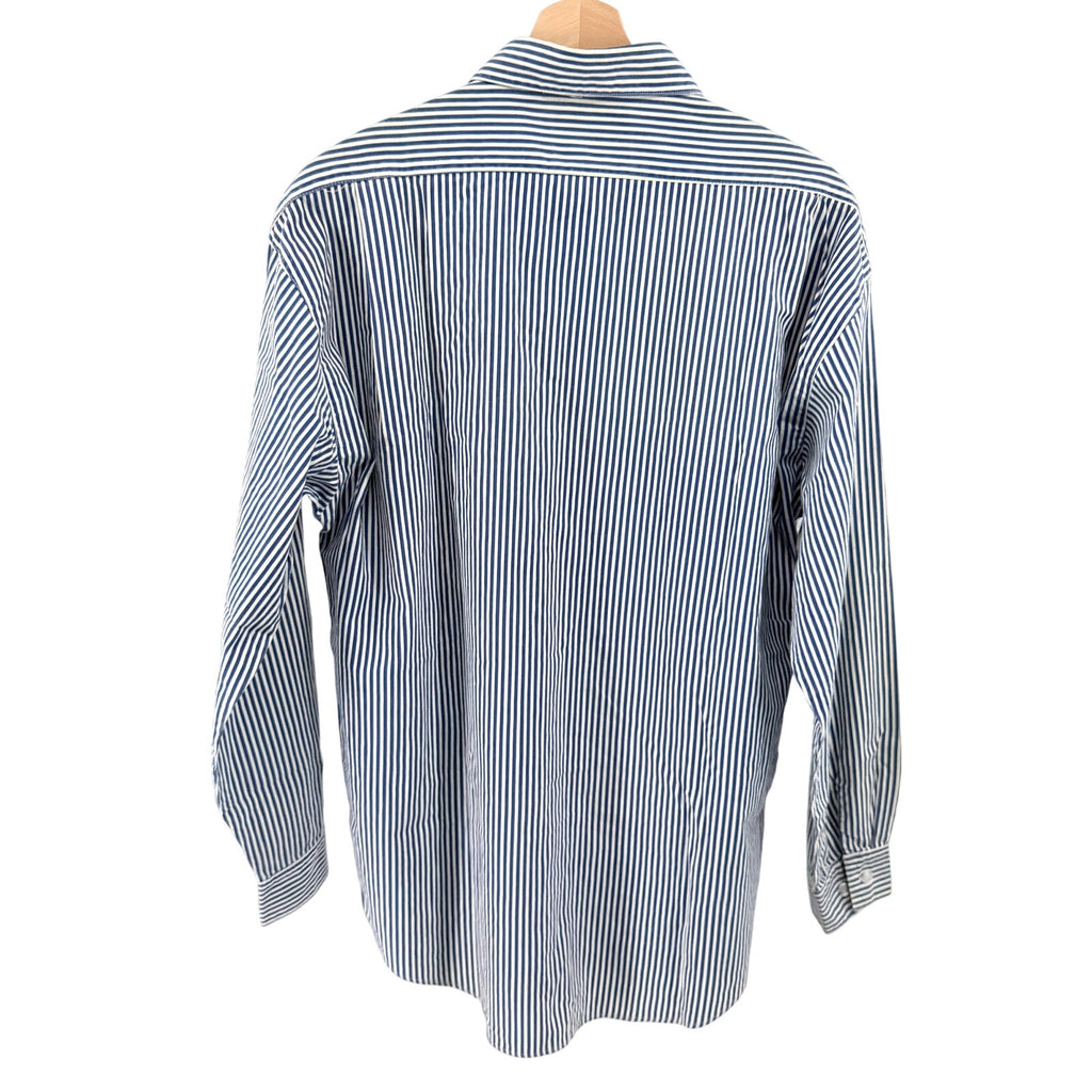 MINT Vintage 90s Too Cute Guetta Bros Popeye Blue Striped Embroidered Shirt