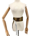 Vintage 80s Gold Silver Stitched Iridescent Reversible Sash Belt