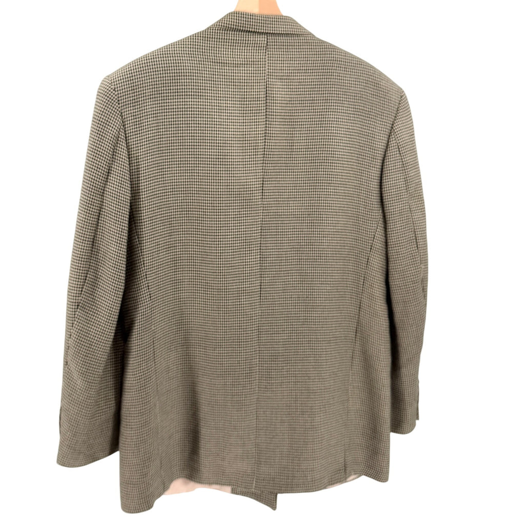Vintage 90s J Riggins Beige Black Double Breasted Menswear Blazer Jacket